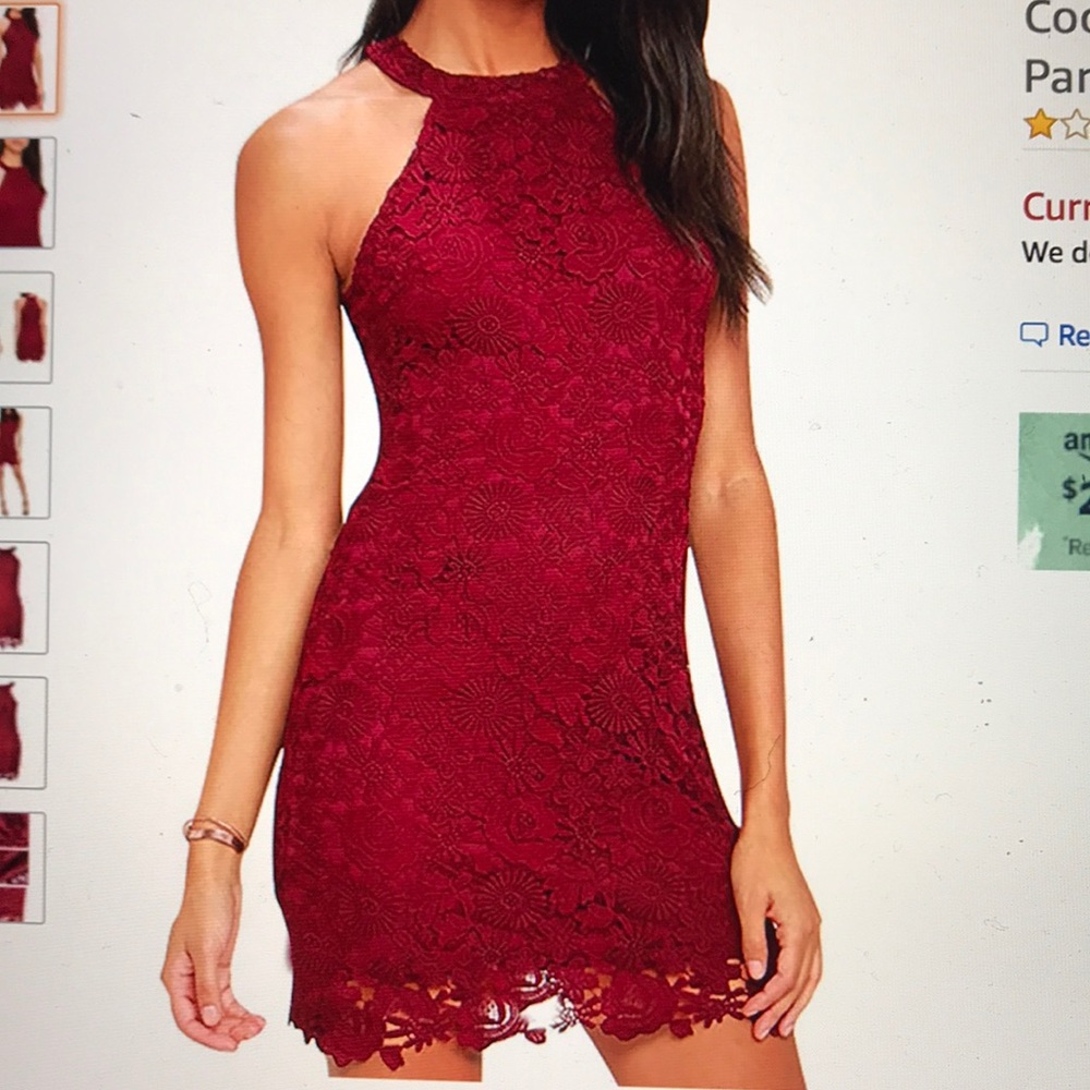 Wine colored cocktail dress